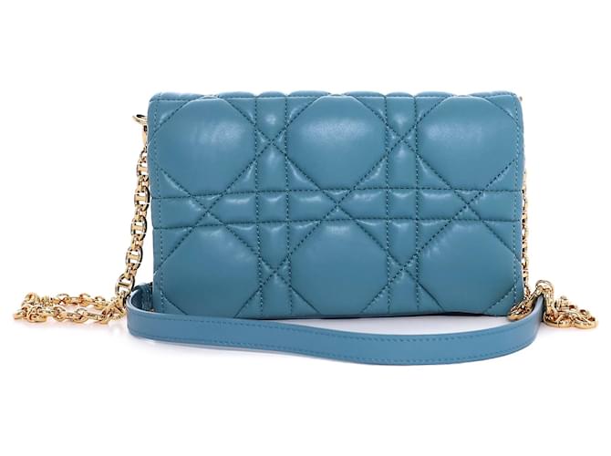 Cannage Borsa a spalla Dior Caro Blu - vista 4