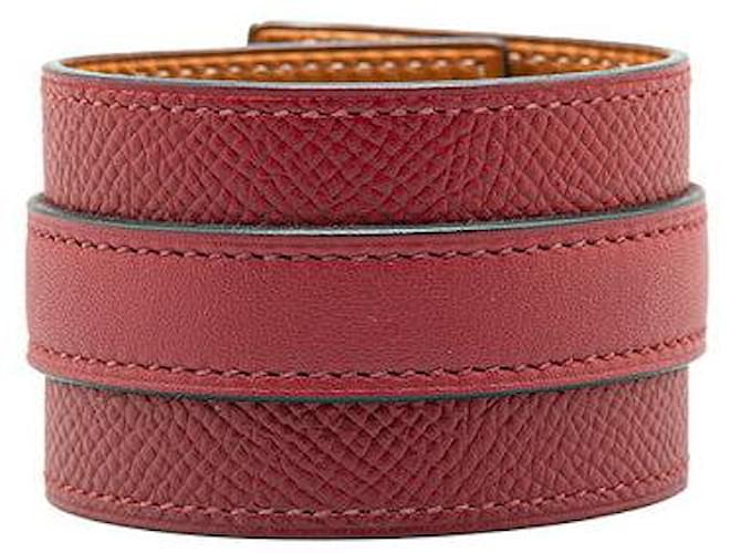 Hermès Bracciale Hermes Drag Veau Epsom Rosso - vista 3