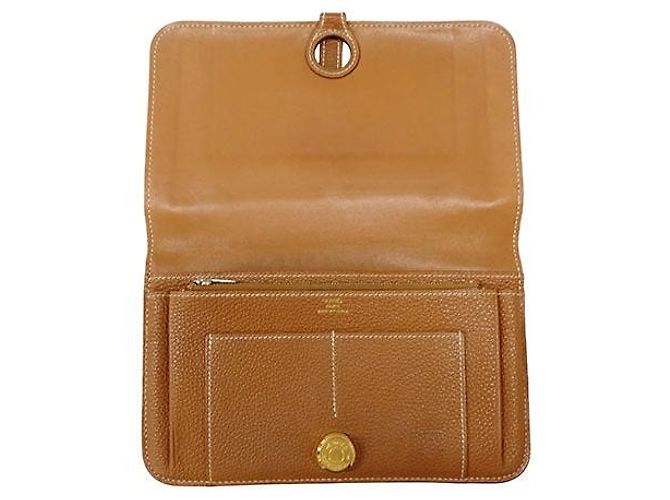 Hermès Portafoglio Duo Dogon Hermes Marrone - vista 5