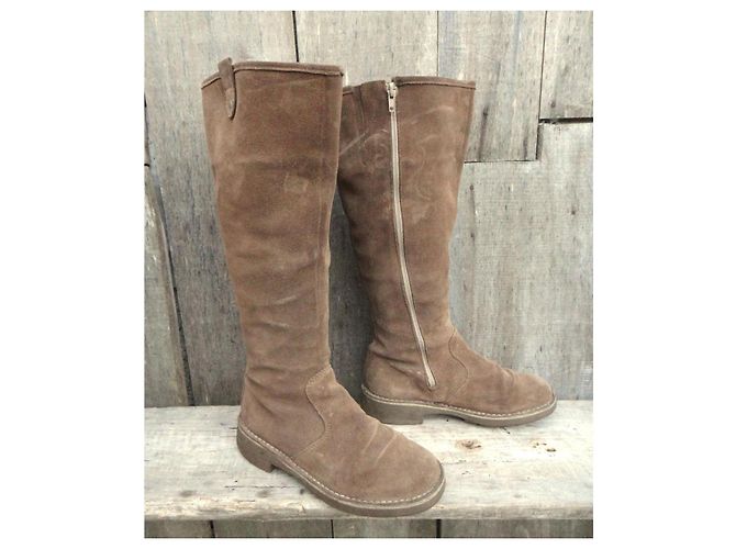 Autre Marque Botas Kickers de piel de ciervo beige - vista 2