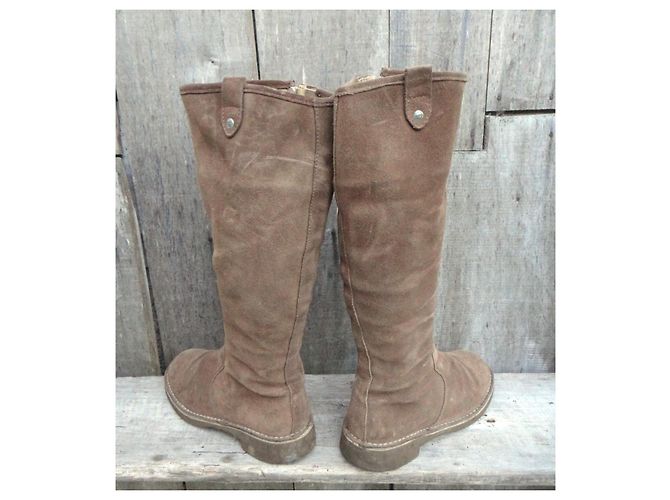 Autre Marque Botas Kickers de piel de ciervo beige - vista 4