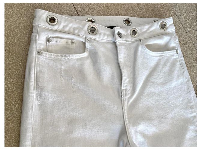 Jeans blancos de algodón elastano talla 28 The Kooples Jeans - vista 7