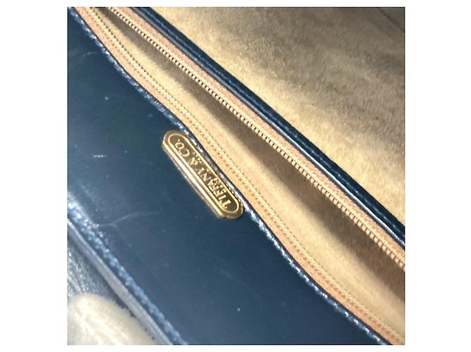 Borsa tote in pelle blu navy Tiffany & Co. - vista 14