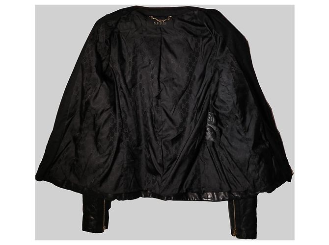 Unglaubliche Gucci-Lederjacke Schwarz - Ansicht 3