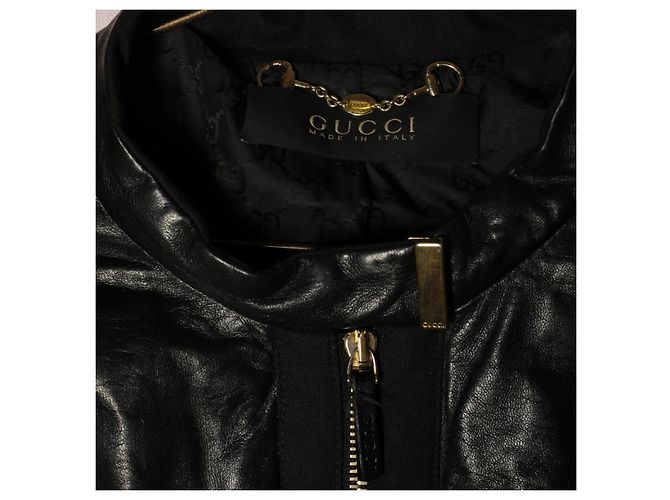 Unglaubliche Gucci-Lederjacke Schwarz - Ansicht 4