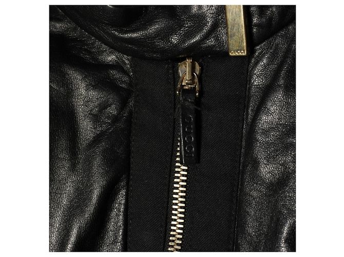 Unglaubliche Gucci-Lederjacke Schwarz - Ansicht 5