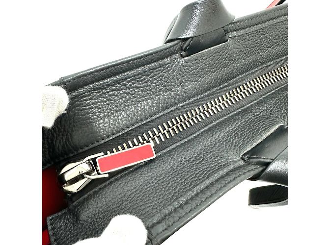 Borsa tote in pelle nera e rossa Christian Louboutin - vista 11