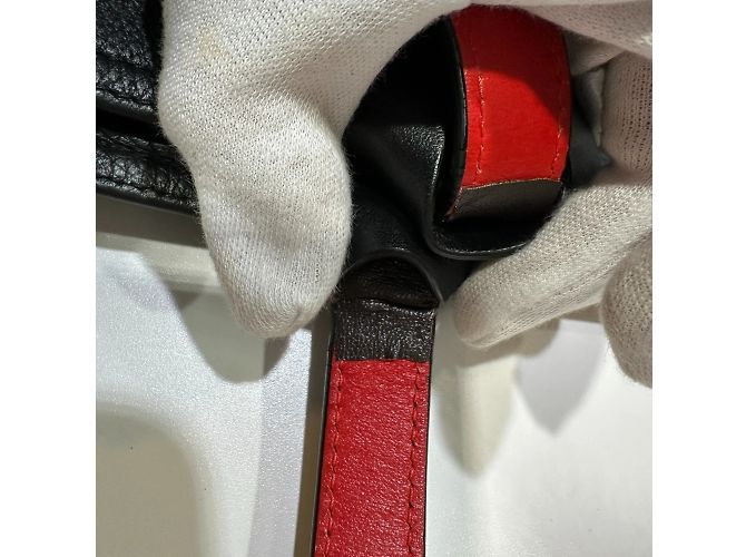 Borsa tote in pelle nera e rossa Christian Louboutin - vista 17