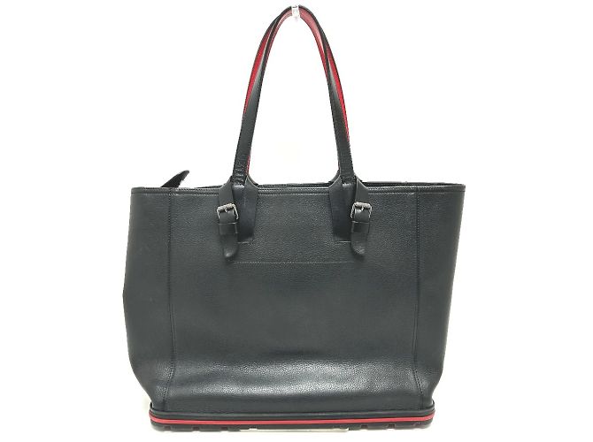 Borsa tote in pelle nera e rossa Christian Louboutin - vista 2