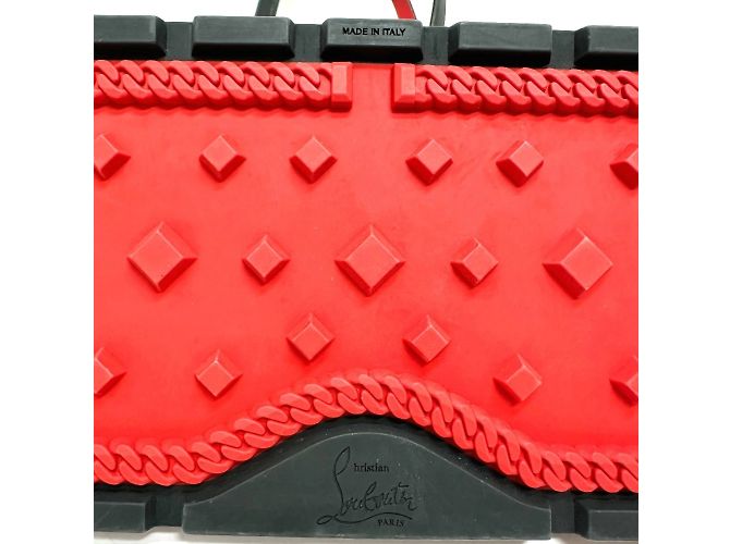 Borsa tote in pelle nera e rossa Christian Louboutin - vista 6