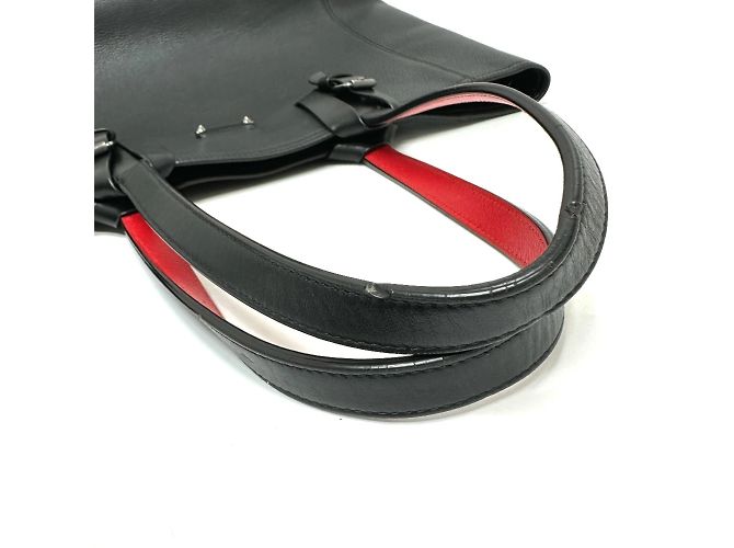 Borsa tote in pelle nera e rossa Christian Louboutin - vista 7