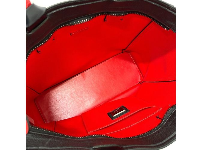 Borsa tote in pelle nera e rossa Christian Louboutin - vista 8