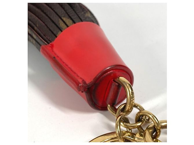 Louis Vuitton Monogram Tassel Bag Charm Brown Red - view 3