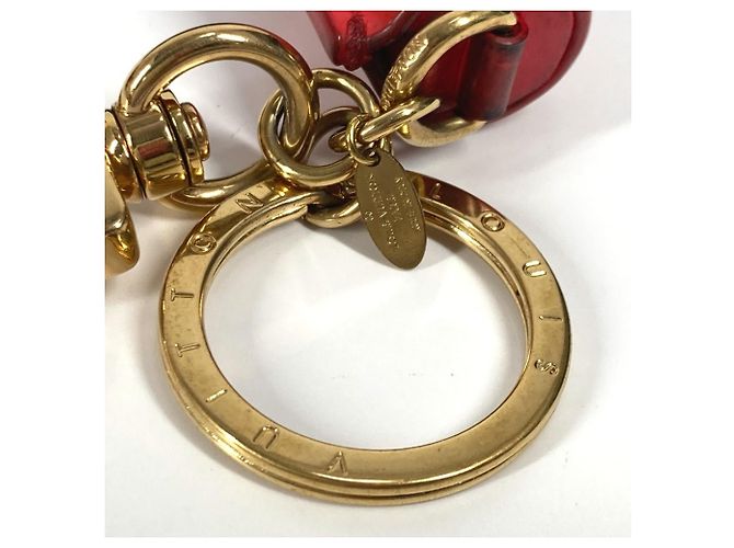 Louis Vuitton Monogram Tassel Bag Charm Brown Red - view 6
