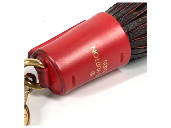 Louis Vuitton Monogram Tassel Bag Charm Brown Red - view 9