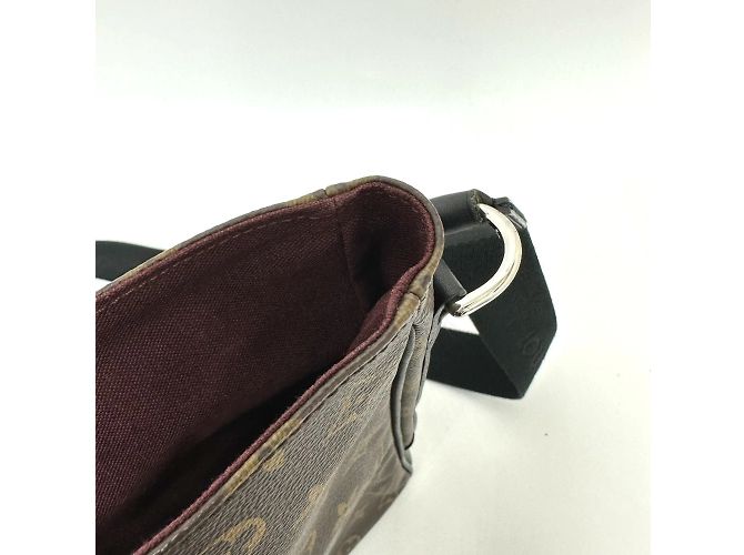 Borsa a tracolla Louis Vuitton Monogram Macassar Bus MM Marrone Nero - vista 14