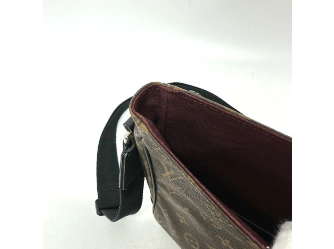 Borsa a tracolla Louis Vuitton Monogram Macassar Bus MM Marrone Nero - vista 15
