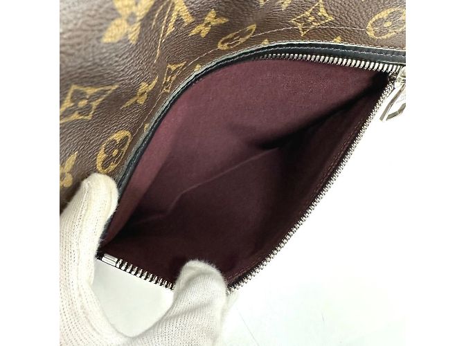 Borsa a tracolla Louis Vuitton Monogram Macassar Bus MM Marrone Nero - vista 16