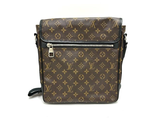 Borsa a tracolla Louis Vuitton Monogram Macassar Bus MM Marrone Nero - vista 2