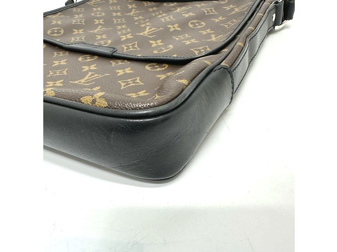 Borsa a tracolla Louis Vuitton Monogram Macassar Bus MM Marrone Nero - vista 4