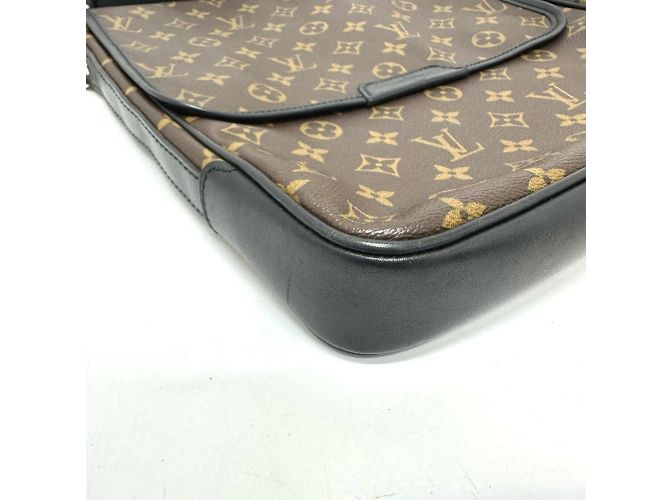 Borsa a tracolla Louis Vuitton Monogram Macassar Bus MM Marrone Nero - vista 5
