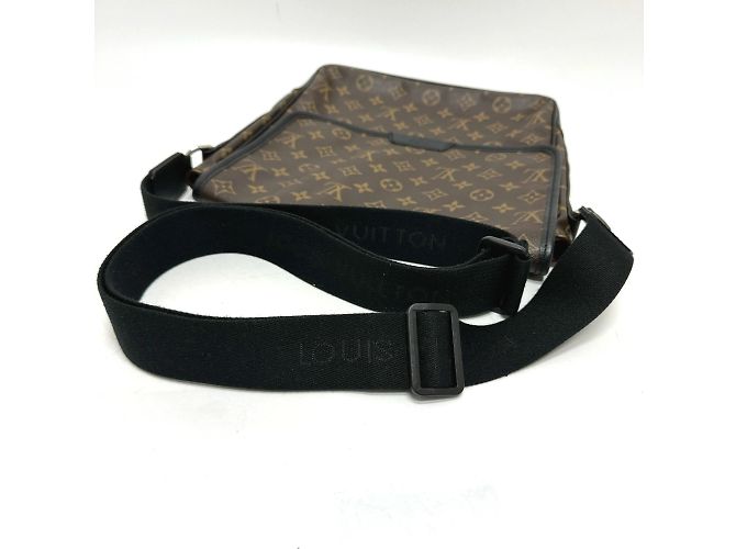 Borsa a tracolla Louis Vuitton Monogram Macassar Bus MM Marrone Nero - vista 6