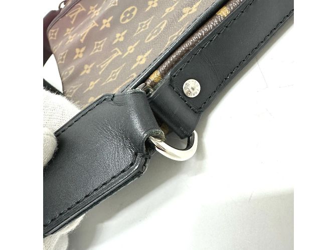 Borsa a tracolla Louis Vuitton Monogram Macassar Bus MM Marrone Nero - vista 7