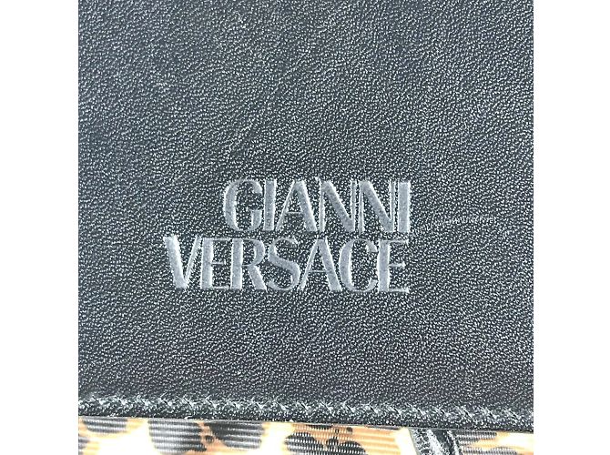 Zaino vintage leopardato Versace Nero Giallo - vista 5