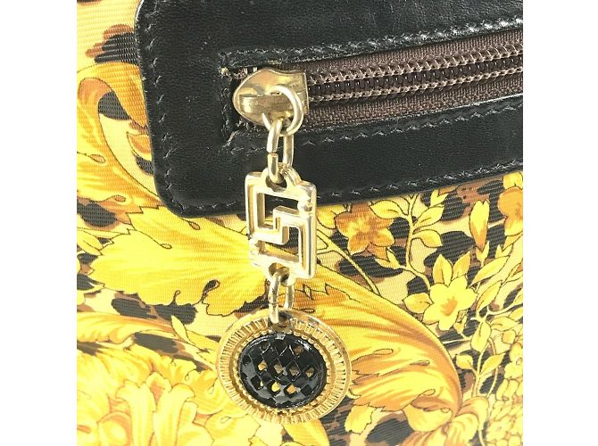 Zaino vintage leopardato Versace Nero Giallo - vista 6