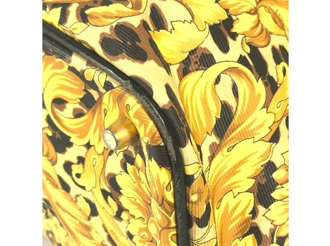 Zaino vintage leopardato Versace Nero Giallo - vista 7