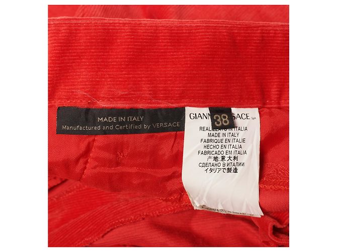 Calças de veludo vermelho Gianni Versace - vista 11