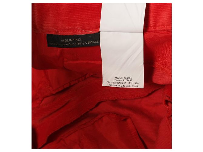 Calças de veludo vermelho Gianni Versace - vista 12