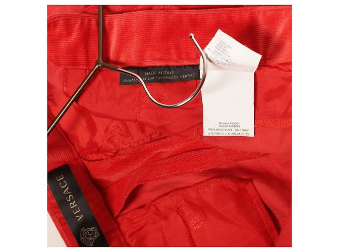 Calças de veludo vermelho Gianni Versace - vista 14