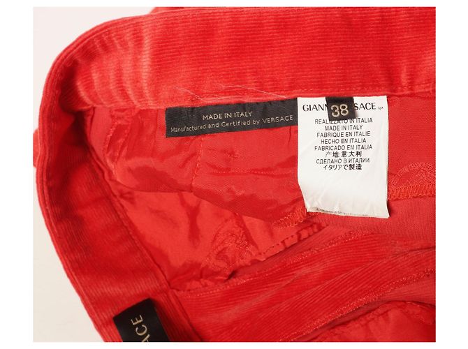 Calças de veludo vermelho Gianni Versace - vista 9