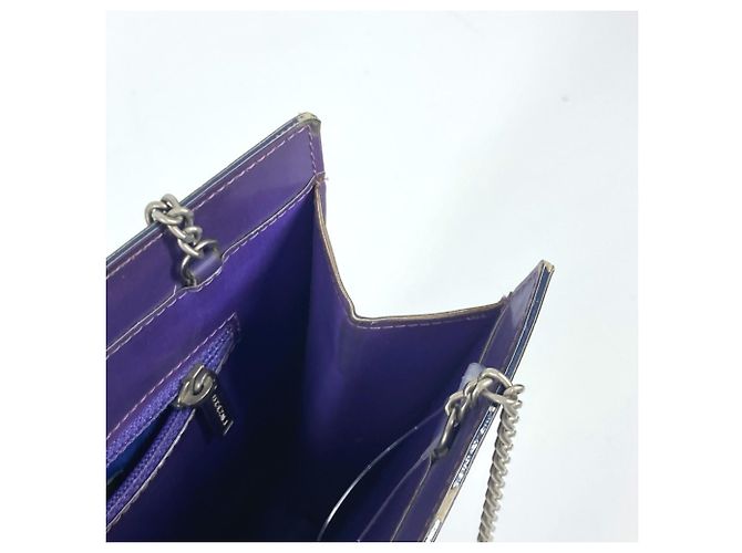 Bolsa de ombro de corrente dupla Chanel Hologram CC Coco Mark Roxo - vista 10