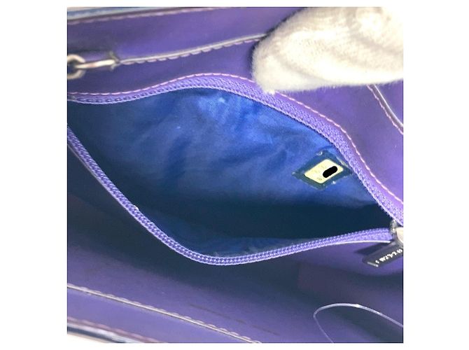 Bolsa de ombro de corrente dupla Chanel Hologram CC Coco Mark Roxo - vista 12