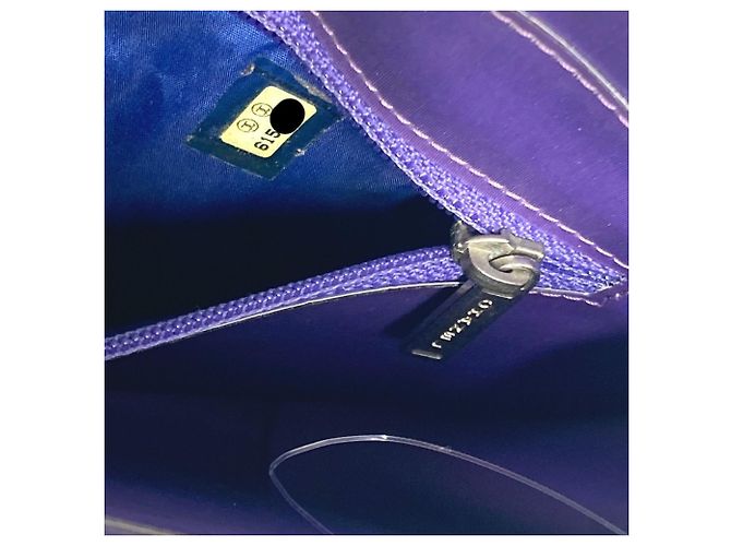 Bolsa de ombro de corrente dupla Chanel Hologram CC Coco Mark Roxo - vista 13