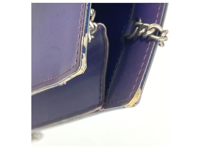 Bolsa de ombro de corrente dupla Chanel Hologram CC Coco Mark Roxo - vista 14