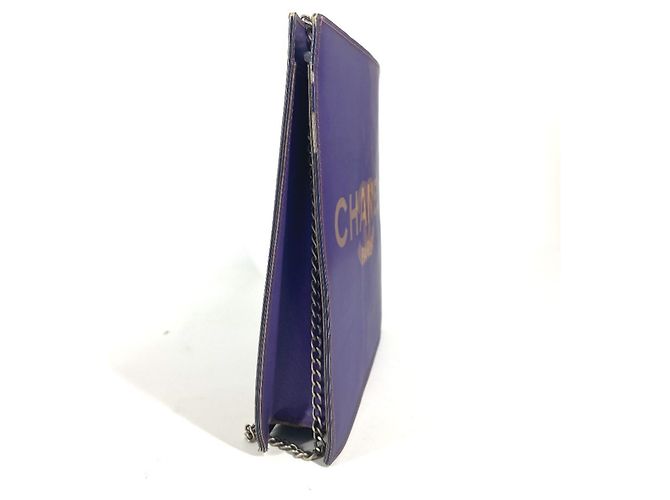 Bolsa de ombro de corrente dupla Chanel Hologram CC Coco Mark Roxo - vista 3