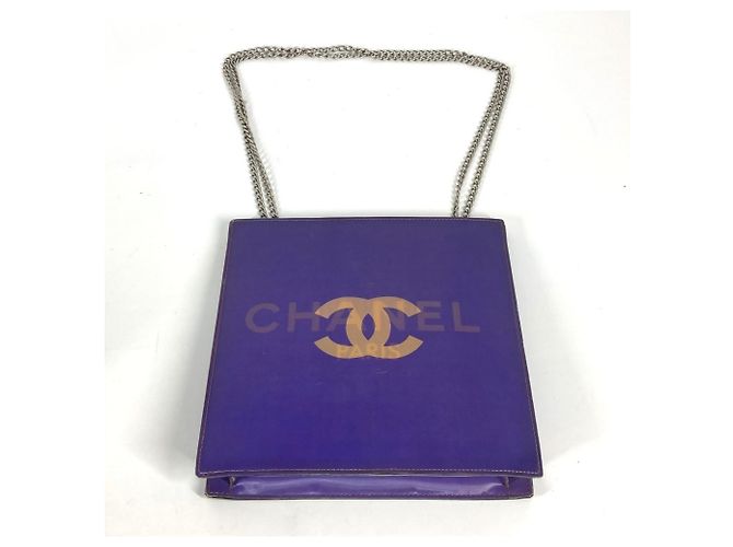 Bolsa de ombro de corrente dupla Chanel Hologram CC Coco Mark Roxo - vista 8