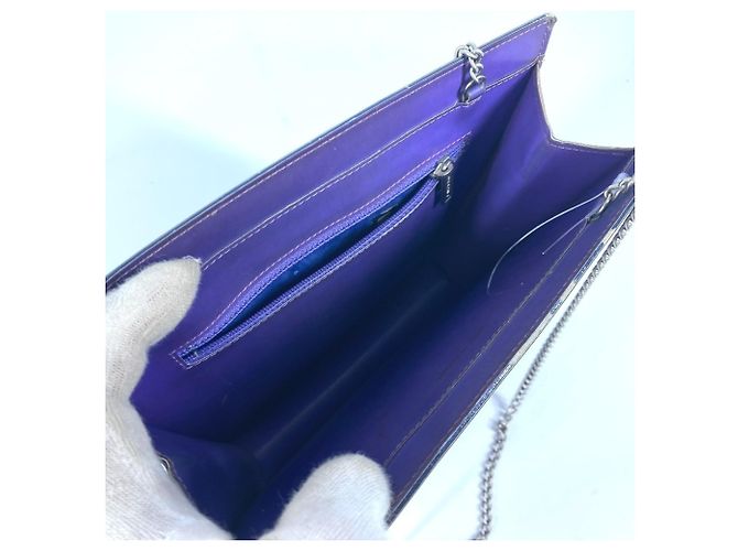 Bolsa de ombro de corrente dupla Chanel Hologram CC Coco Mark Roxo - vista 9