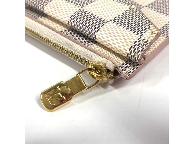 Monedero Louis Vuitton Damier Azur Rosa Blanco - vista 6
