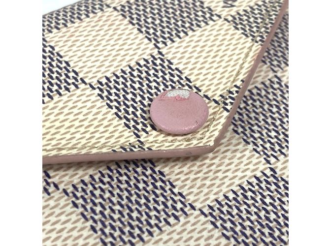 Monedero Louis Vuitton Damier Azur Rosa Blanco - vista 8