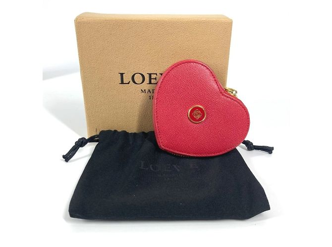Monedero en forma de corazón con logo Anagram Loewe Roja - vista 13