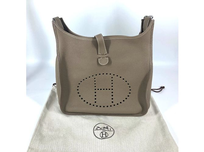 Hermès Borsa Hermes Evelyn 3 GM Beige Taupe - vista 18