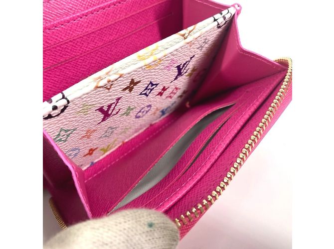 Cartera larga de cuero Epi Louis Vuitton Rosa - vista 12