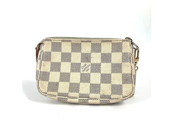 Mini Pochette Accessoires Damier Azur di Louis Vuitton Bianco - vista 2