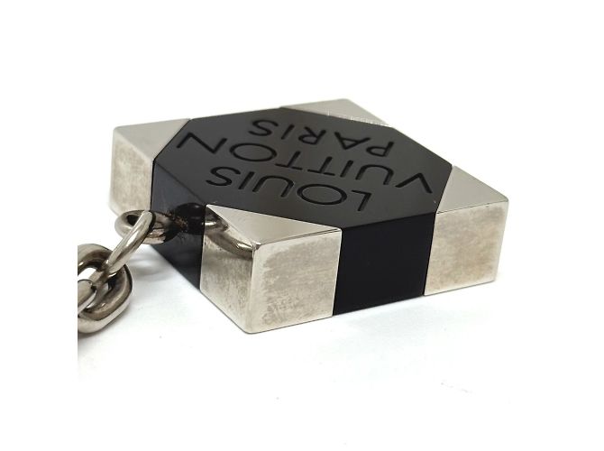 Portachiavi Damier Ebene Louis Vuitton Nero Argento - vista 5