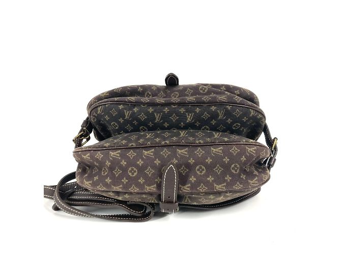 Borsa a Spalla Mini Lin Monogram Louis Vuitton Marrone Grigio antracite - vista 10