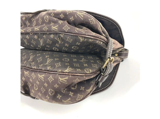 Borsa a Spalla Mini Lin Monogram Louis Vuitton Marrone Grigio antracite - vista 11